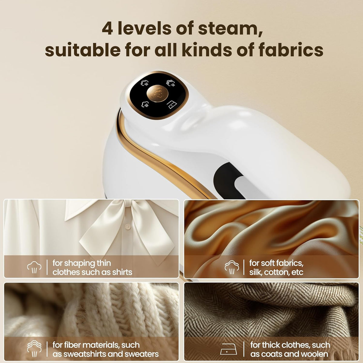 Portable Clothes Steamer175X80Mm Ceramic Glaze Panel Iron 220Ml Water Tank 1200W & 15Sfast Heat up 4-Speed Steamer for Clothes of All Fabrics Dry&Wet Iron for Home Travel Business Trip