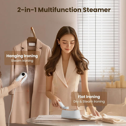 Portable Clothes Steamer175X80Mm Ceramic Glaze Panel Iron 220Ml Water Tank 1200W & 15Sfast Heat up 4-Speed Steamer for Clothes of All Fabrics Dry&Wet Iron for Home Travel Business Trip